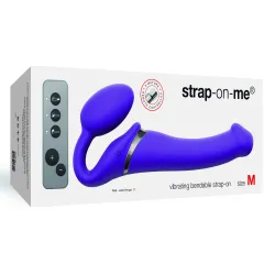 strap on me Gode vibrant STRAP-ON 3 Moteurs M 16 x 3.5 cm Violet